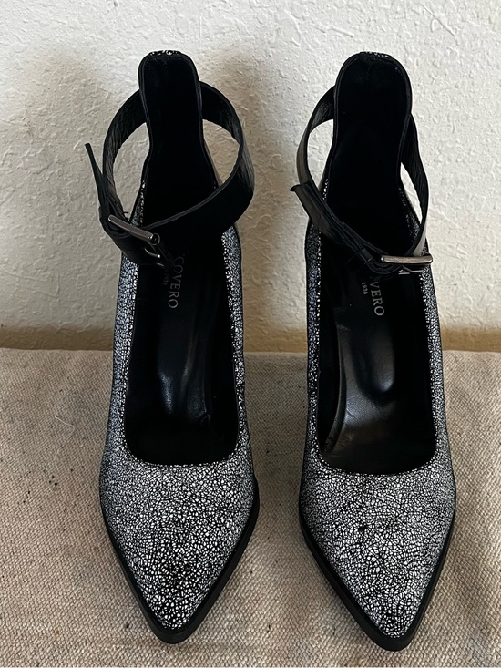Riccovero Since 1936 Shoes - Riccovero Since 1936 Woman's Black Leather Evening Speckled Greenlaw Pumps Sz 37